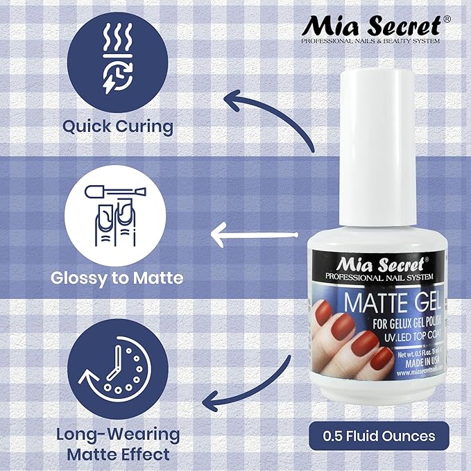 Mia Secret - Matte Gel For GELUX Gel Polish made in USA