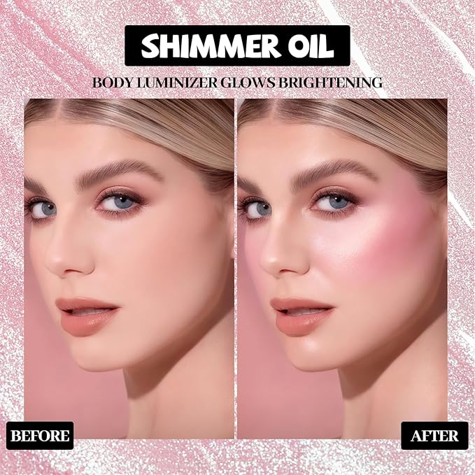Shimmering Body Oil,Face & Body Glitter Makeup Liquid for Women