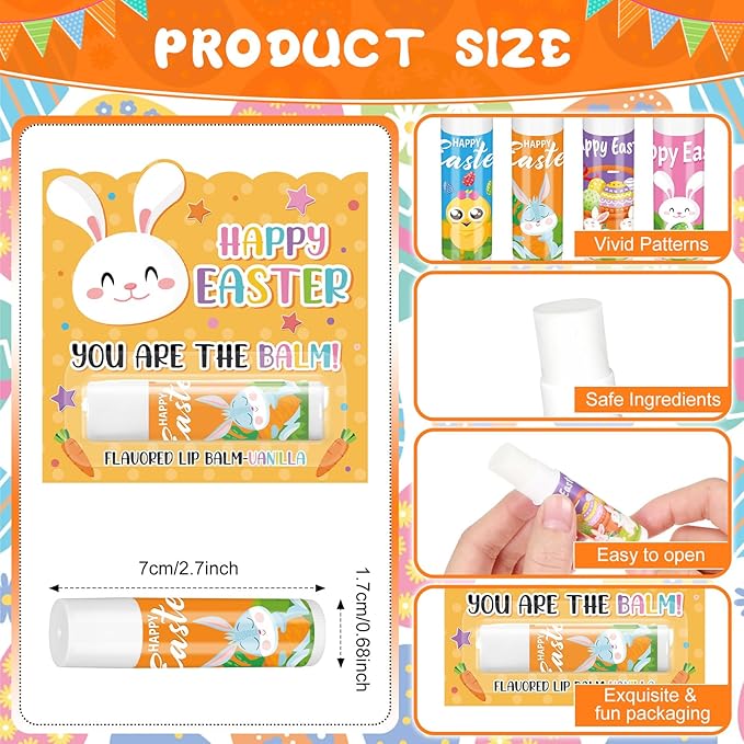 48 Pcs Easter Lip Balm Bulk