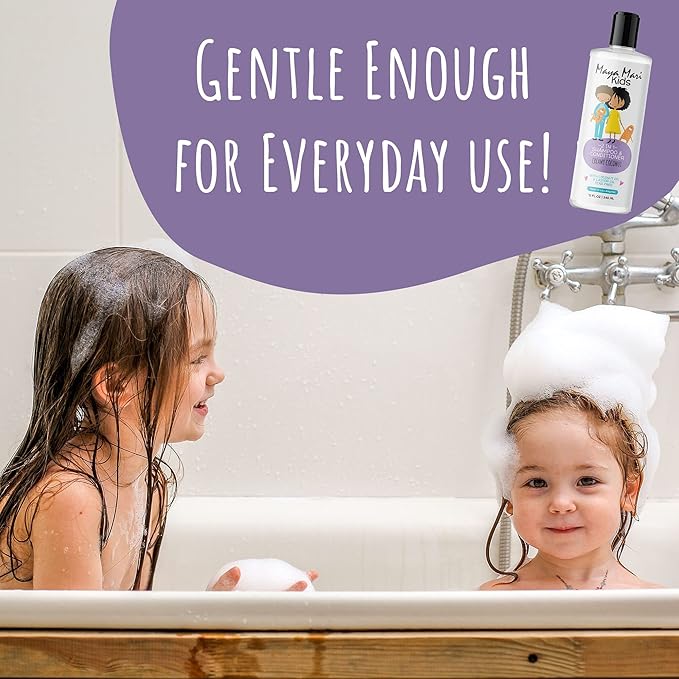 2 in 1 Natural Kids Shampoo and Conditioner, Tear Free | For Toddlers with Curly Hair | For All Kids Hair Types | Coconut & Lime Twist, Made in the USA, 12 Fl Oz