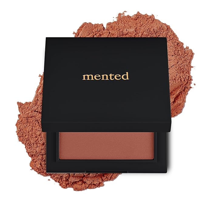 Mented Cosmetics Made in Italy, Cruelty Free Makeup, Vegan, Paraben Free, Shimmer Cheek Blush Palette for Face, Powder Face Blush for Women with Vitamin E, 0.2oz/7g, Clay too Much
