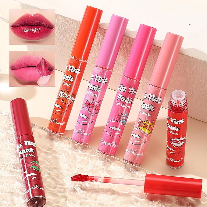 6 Colors Matte Lip Stain, Lip Liner Stain, Peel Off Lip Liner Tattoo, Long Lasting Lip Stain Waterproof for Women Girls All Skin Types, Transfer-Proof & Natural