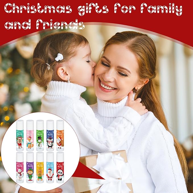 50 Pcs Cute Christmas Lip Balms Girls