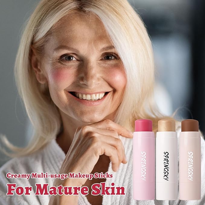 3Pcs Multi-Use Face Makeup Sticks Sets, Blendable Cream