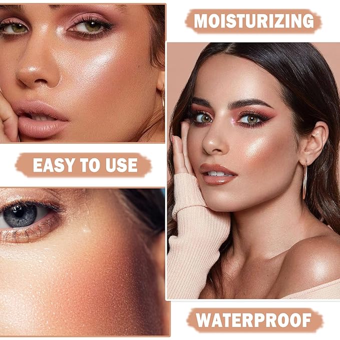 CAHIUYOA Cream Contour Stick,Highlighter Bronzer Stick Makeup Waterproof - 01