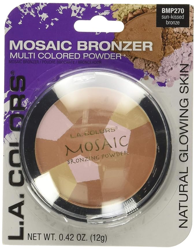 L.A. Colors Mosaic Bronzer/Blush Compact, Golden Bronze, 0.09