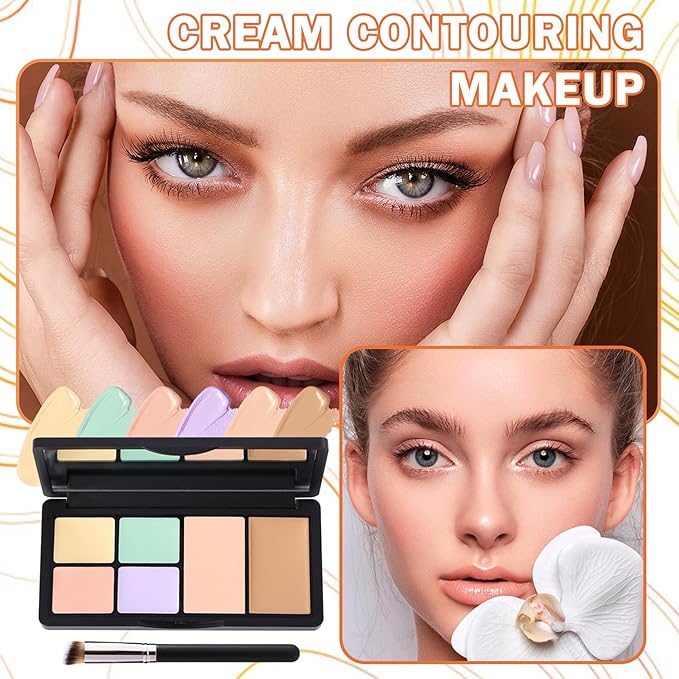 6 Colors Correcting Concealer Palette,Contouring Highlighting Concealer Palette