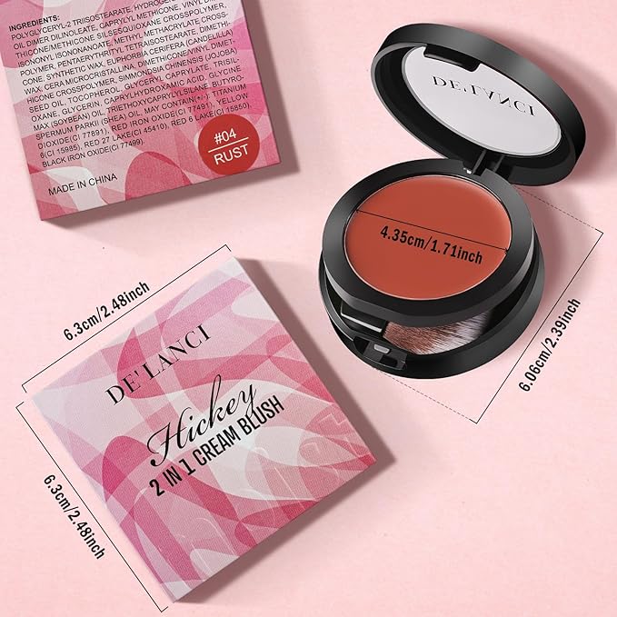 DE'LANCI 2 In 1 Cream Blush for Cheeks Lips