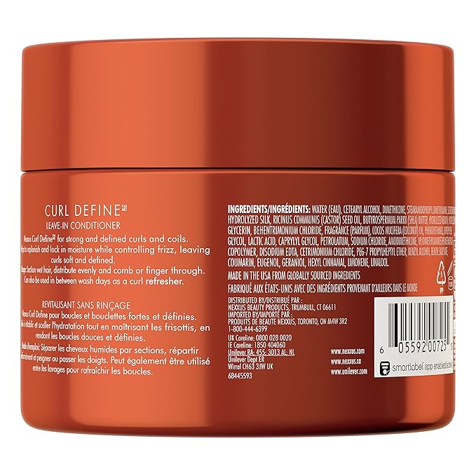 Nexxus Curl Define Leave-in Conditioner for Curly Hair with ProteinFusion Curl Conditioner for Moisturizing Curls 8 oz