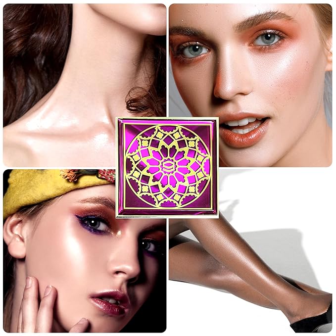 Face Highlighters Exquisite 3D Texture Luminizers Palette, Shiny