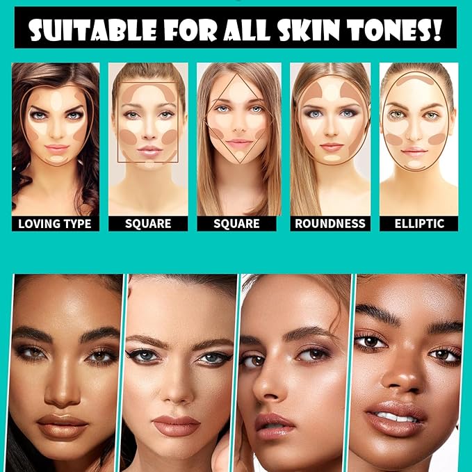 MEICOLY 2-in-1 Highlighter Contour Stick,Cool Toned Contour Stick,Makeup Shaping Stick,03