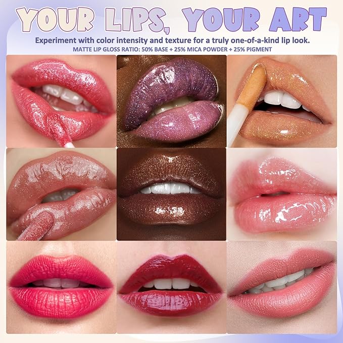 Lip Gloss Making Kit, Make Your Own Lip Gloss Kit, DIY Lip Gloss Making Supplies, Moisturizing Glitter Lip Kit Lipgloss Making Kits, Lipgloss Sets for Girls Tween Girls Trendy Stuff Women