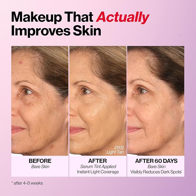 Revlon Illuminance Tinted Serum, Triple Hyaluronic Acid, Evens Out Skin Tone Over Time and Hydrates All Day, SPF 15, 117 Light Beige, 0.94 fl oz.