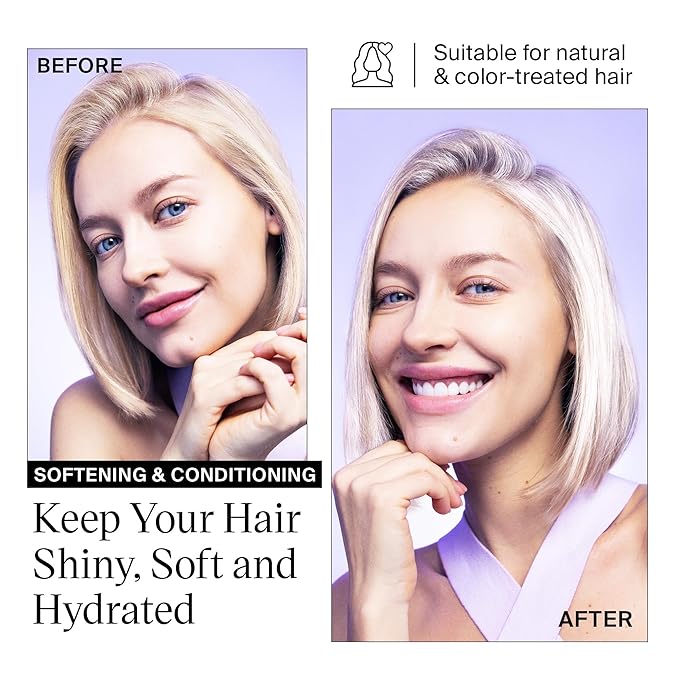 Eva NYC Tone It Down Purple Conditioner for Blonde & Color-Treated Hair, Eliminates Brassy Yellow Tones, Hair Moisturizer, 1L