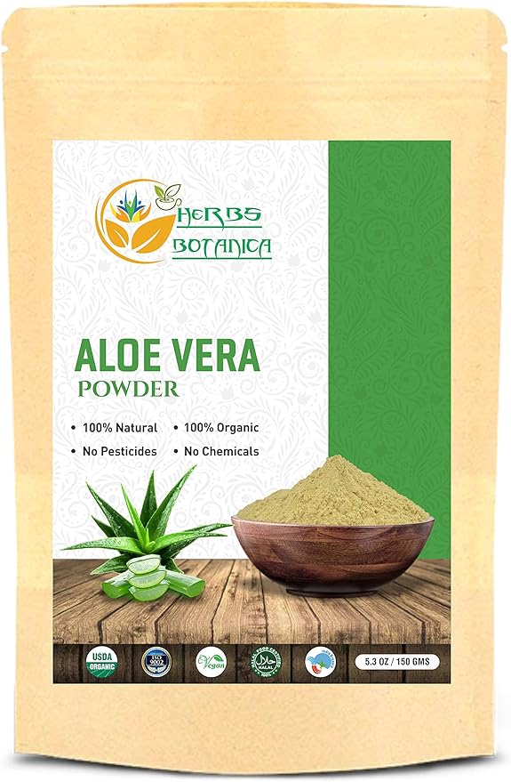 Herbs Botanica Aloe Vera Powder Organic for Hair 5. /150g 3oz