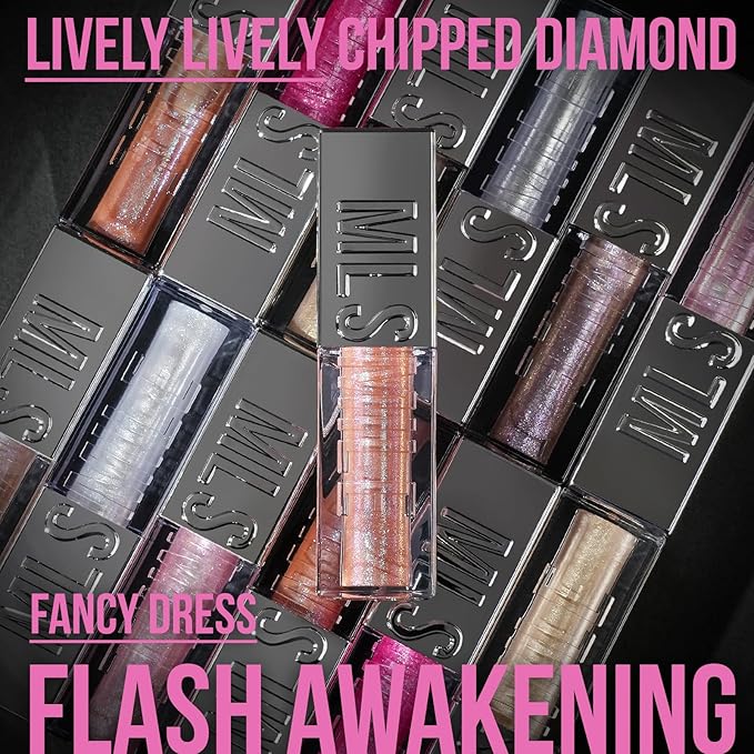 Mirror Glitter Lipstick, Sparkling Shimmer High Pigment Waterproof Long Lasting Lip Gloss, Shimmer Moisturizer Lip Gloss, Diamond Shiny Bold Glow Lip Stain for Lip Makeup (C16, 0.11 fl.oz)