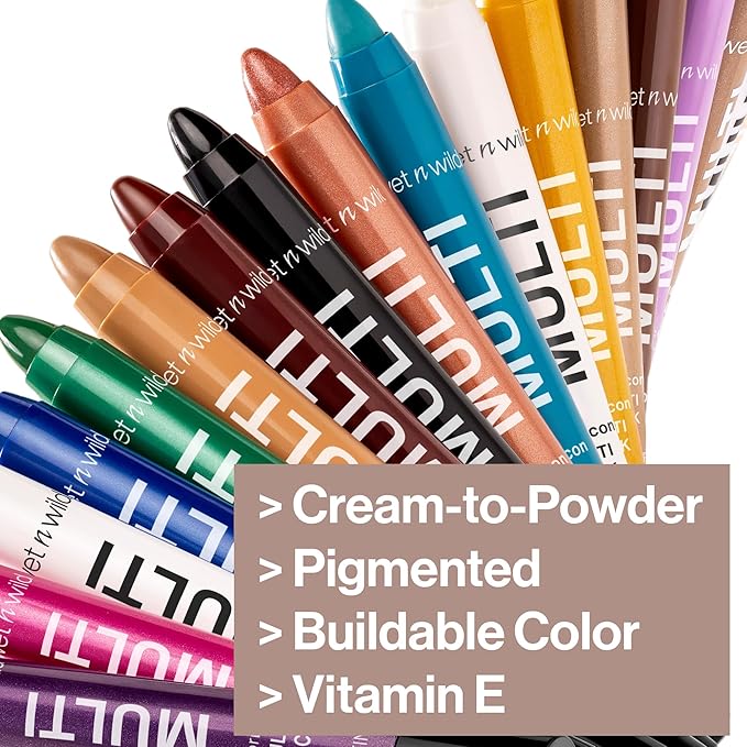 wet n wild Color Icon Cream Eyeliner Eyeshadow Multi-Stick, Moisturizing, Nourishing Velvety Cream-to-Powder Buildable & Blendable Formula, Cruelty-Free & Vegan - Brown Sugar