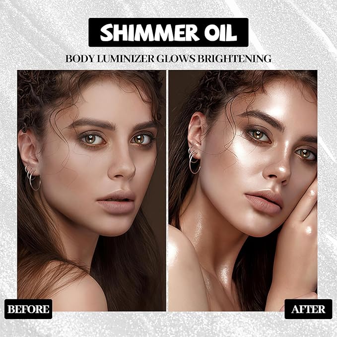 Shimmering Body Oil,Face & Body Glitter Makeup Liquid for Women