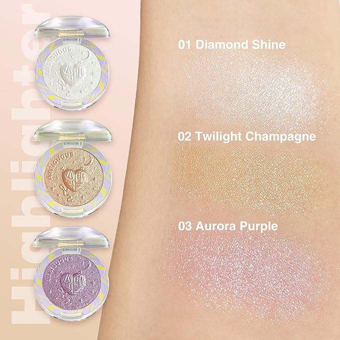 Glitter Sparkly Face Highlighter Makeup Palette Shimmer Radiant 6g