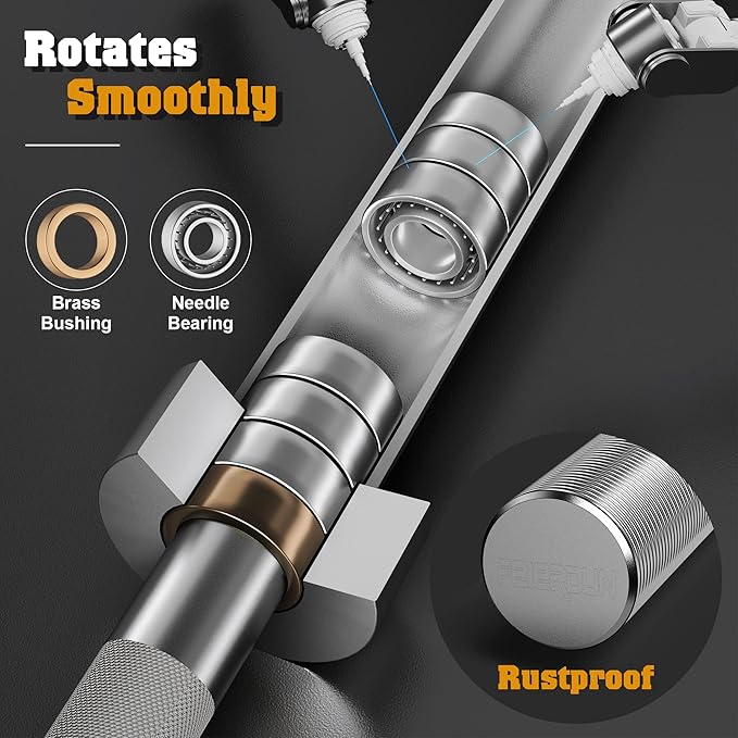 FEIERDUN Olympic Barbell EZ Curl Bar 47in/4ft/5ft/6ft/7ft for Weightlifting 2 inch 2 Spring