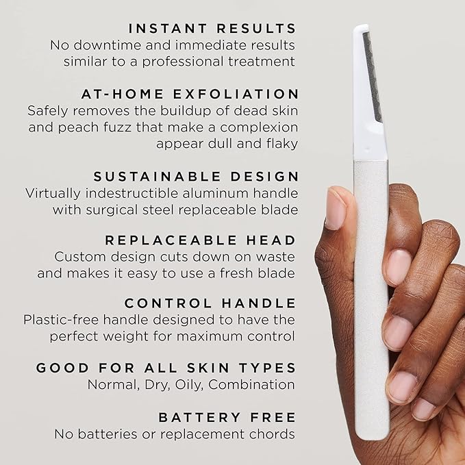 StackedSkincare | Replacement Dermaplaning Blades for Smooth, Radiant, Glowing Skin, Exfoliating Face Blades for Dermaplaning, No Brush or Scrub Needed, 3 Pack