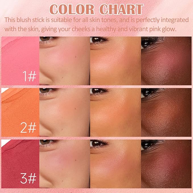 DAGEDA Cream Blush For Cheeks, 2-in-1 Face Blush (Hot Red)