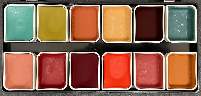 12-Color Complexion Alcohol-Activated Palette, Professional Quick Drying Waterproof