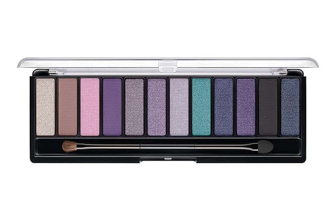 Rimmel London Magnif'Eyes Eyeshadow Palette, 12 Shades, Blendable Formula, Versatile, 008, Electric Violet, 0.5oz