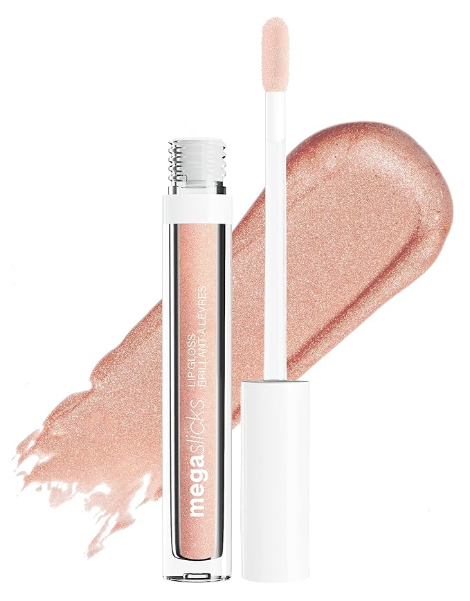 wet n wild MegaSlicks Lip Gloss, Ultra-Glossy, Vitamin-E Enriched, Ultra-Gloss High Shine Moisturizing, Cruelty-Free & Vegan - Champagne Please