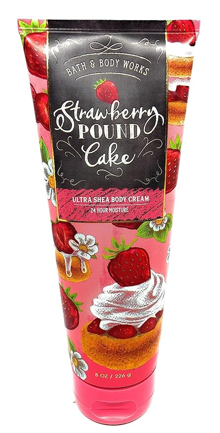 Bath and Body Works Strawberry Pound Cake Body Cream 8 Ounce Full Size