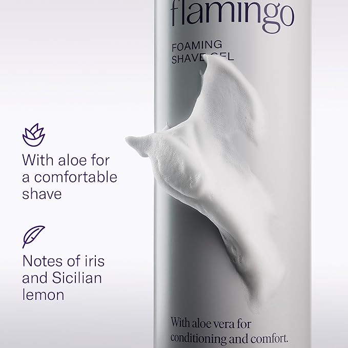 FLAMINGO 5-Blade Razors for Women - 1 Razor Handle + 1oz Foaming Shave Gel + 1 Shower Holder - Sage (Pack of 2)