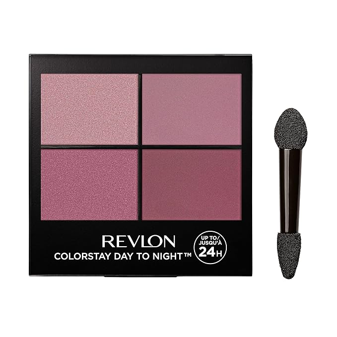 REVLON ColorStay Day to Night Eyeshadow Quad, Longwear Shadow Palette with Transitional Shades and Buttery Soft Feel, Crease & Smudge Proof, 575 Exquisite, 0.16 oz