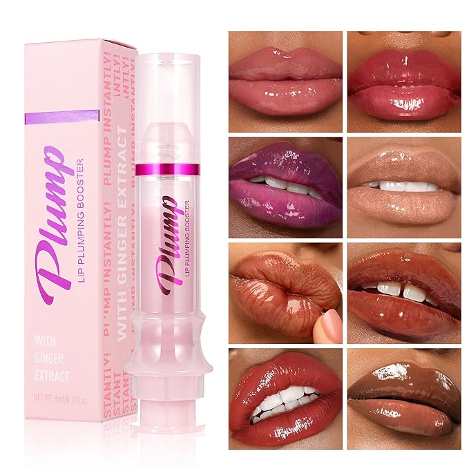 Lip Plumping Lip Gloss, High-Shine & Volumizing Lip Plumping Lip Glass Mirror Lip Glaze Lip Makeup, Long-lasting moisturizing Plump & Pout Lip Lip Gloss for Women (#04)