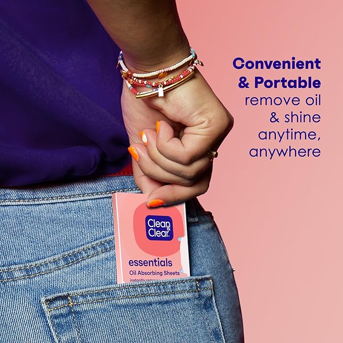 Clean & Clear Oil Absorbing Facial Sheets, Portable