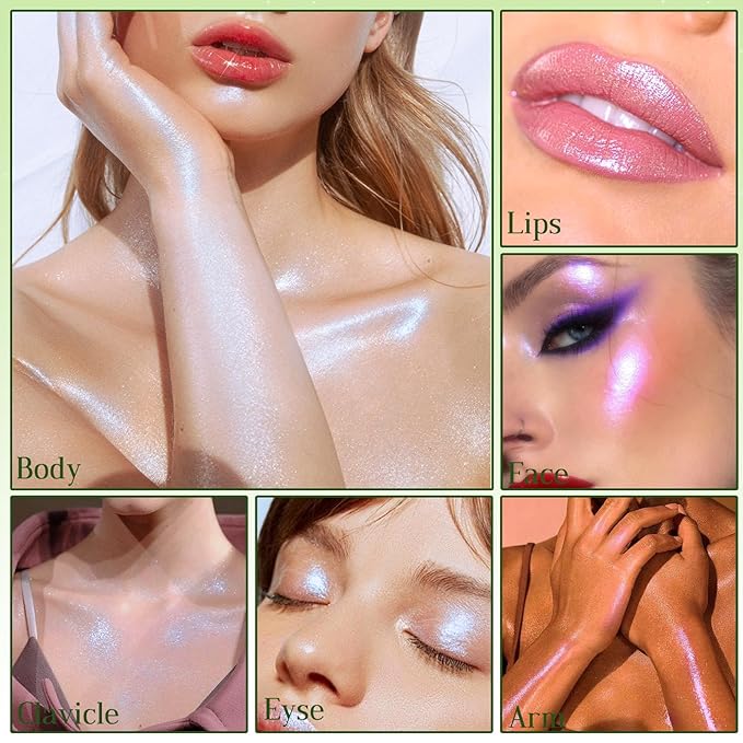 Highlighter Palette, Chameleon Face Shimmer Blush Makeup, Multichrome Face