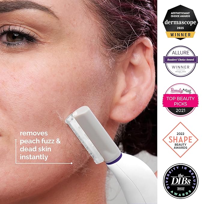 Michael Todd Beauty - Sonicsmooth – SONIC Technology Dermaplaning Tool - 2 in 1 Women’s Facial Exfoliation & Peach Fuzz Hair Removal System with 8 Weeks of Dermaplaning Blades