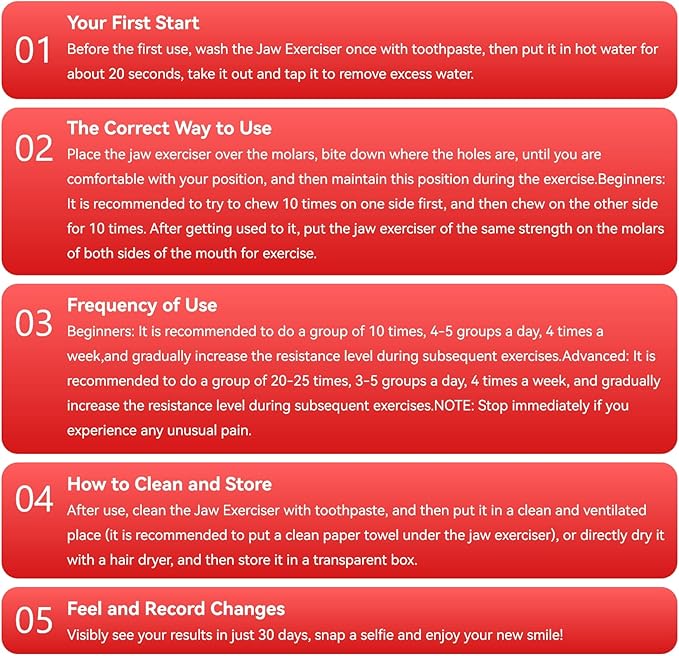 6Pcs Jaw Exerciser 3 Resistance