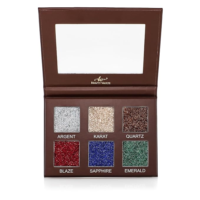 Glitter Eyeshadow Palette, Pressed Pigmented Mineral Ultra Eyeshadow