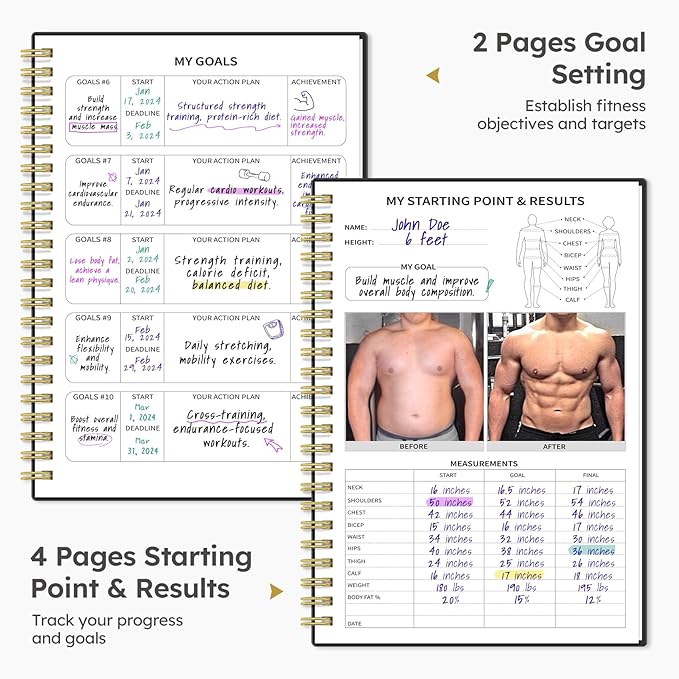 Fitness Workout Journal for Women & Men A5(5.5" x 8.2") Workout