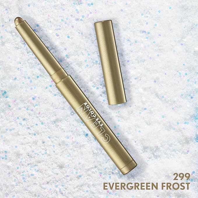 Covergirl Clean Multiline Eyeshadow Pencil, 299 Evergreen Frost, Vegan Formula, Shimmer Eyeshadow, Easy Application, Glides on Effortlessly, Blends Perfectly, 0.05oz