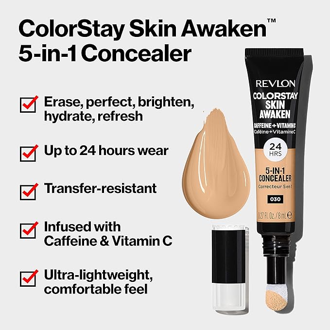 Revlon ColorStay Skin Awaken 5-in-1 Concealer, Lightweight, Creamy fl oz