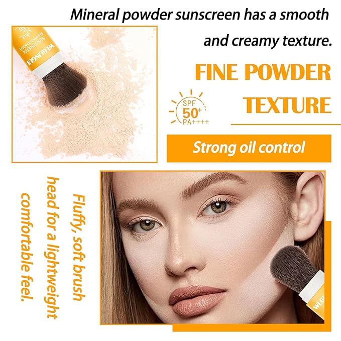 Mineral Sunscreen Setting Powder SPF 50++,Oil Control Long Sunscreen Powder