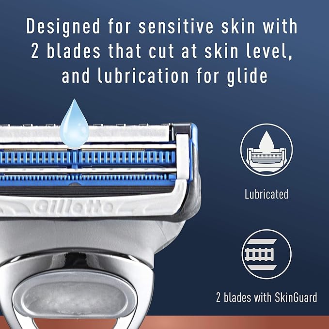 King C. Gillette Neck Razor, Handle plus 2 Blade Refills