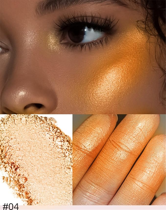 MAEPEOR Face Highlighter Palette 6 Colors Smooth Shimmer (Color 04)