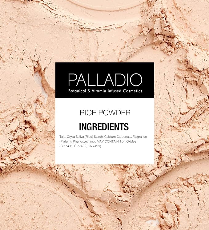 Palladio, Pressed Rice Powder with Mirror Mattifying Makeup