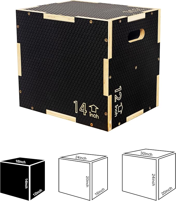 3 in 1 Non-Slip Wooden Plyo Box Plyometric