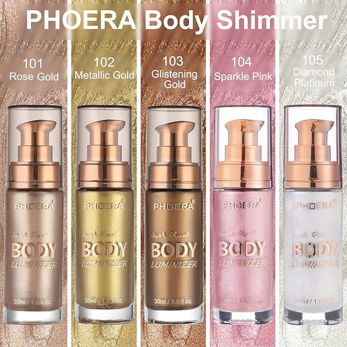 PHOERA Body Luminizer Highlighter, Waterproof Moisturizing and Glow