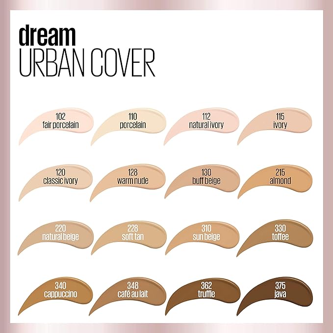Maybelline Dream Urban Cover Flawless Coverage Foundation Makeup,