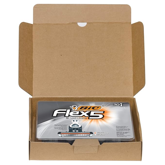 BIC Flex 5 Disposable Men's Razors, Father's Day Gift, 5-Blade Shave System, Men Razor Gift Set, 10-Pack