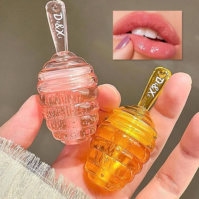 2 PCS Moisturizing Honey Pot Lip Oil Lip Moisturizing